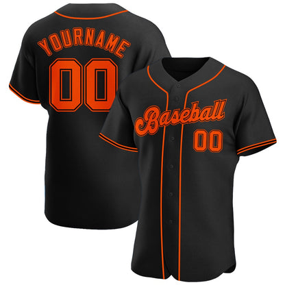 USA Baseball Jersey, Custom Black Orange Black Authentic Baseball Jersey, Team Jerseys Baseball