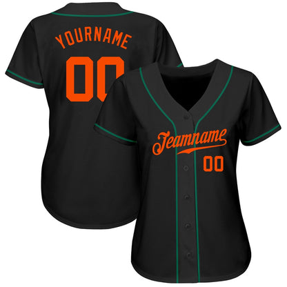 USA Baseball Jersey, Custom Black Orange Kelly Green Authentic Baseball Jersey, Team Jerseys Baseball
