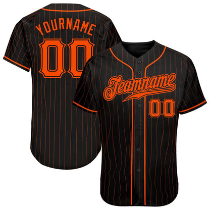 USA Baseball Jersey, Custom Black Orange Pinstripe Orange Black Authentic Baseball Jersey, Team Jerseys Baseball