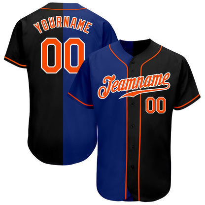 USA Baseball Jersey, Custom Black Orange Royal Authentic Split Fashion Baseball Jersey, Team Jerseys Baseball