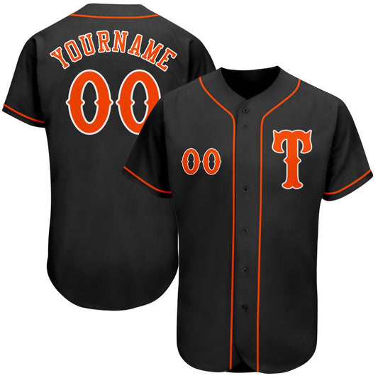 USA Baseball Jersey, Custom Black Orange White Authentic Baseball Jersey, Team Jerseys Baseball