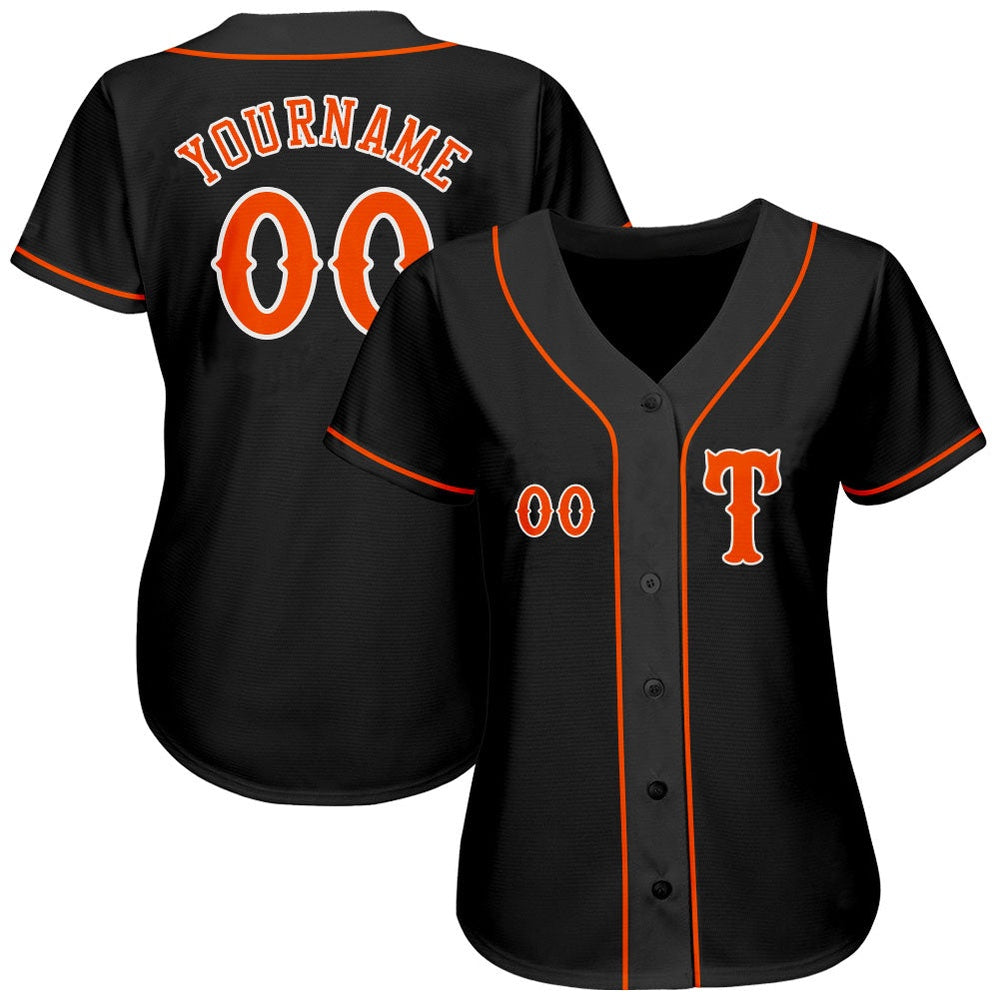 USA Baseball Jersey, Custom Black Orange White Authentic Baseball Jersey, Team Jerseys Baseball