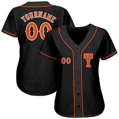 USA Baseball Jersey, Custom Black Orange White Authentic Baseball Jersey, Team Jerseys Baseball