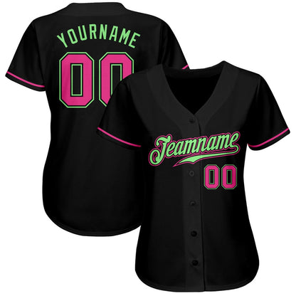 USA Baseball Jersey, Custom Black Pink Pea Green Authentic Baseball Jersey, Team Jerseys Baseball