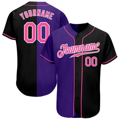 USA Baseball Jersey, Custom Black Pink Purple Authentic Split Fashion Baseball Jersey, Team Jerseys Baseball