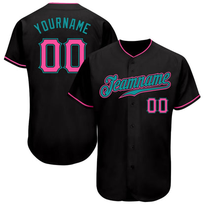USA Baseball Jersey, Custom Black Pink Teal Authentic Baseball Jersey, Team Jerseys Baseball