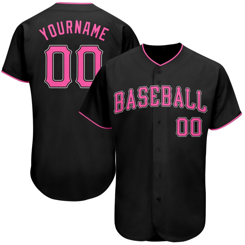 USA Baseball Jersey, Custom Black Pink White Authentic Baseball Jersey, Team Jerseys Baseball