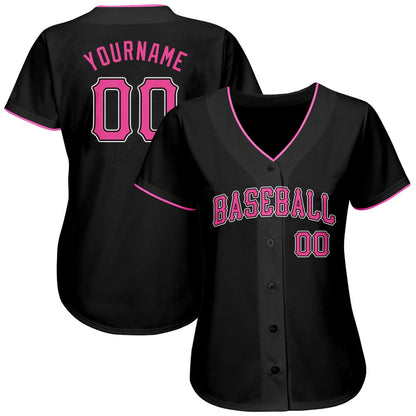 USA Baseball Jersey, Custom Black Pink White Authentic Baseball Jersey, Team Jerseys Baseball