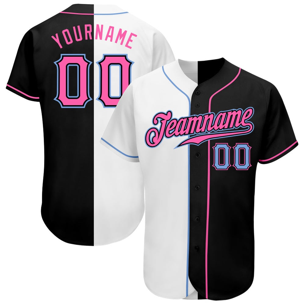 USA Baseball Jersey, Custom Black Pink White Authentic Split Fashion Baseball Jersey, Team Jerseys Baseball