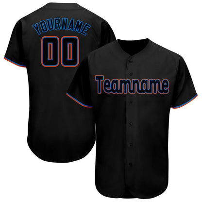 USA Baseball Jersey, Custom Black Powder Blue Orange Baseball Jersey, Team Jerseys Baseball