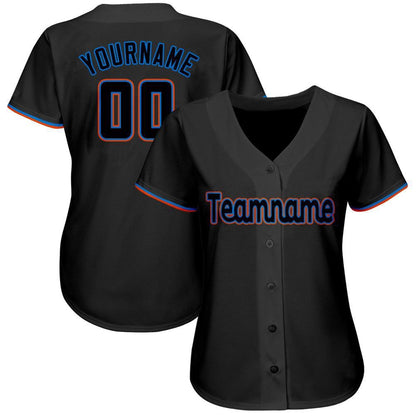 USA Baseball Jersey, Custom Black Powder Blue Orange Baseball Jersey, Team Jerseys Baseball