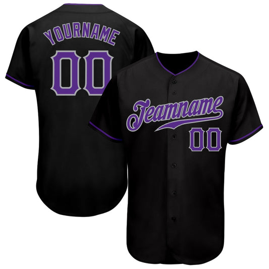 USA Baseball Jersey, Custom Black Purple Gray Authentic Baseball Jersey, Team Jerseys Baseball
