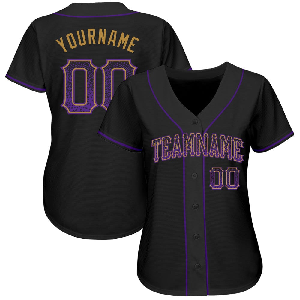 USA Baseball Jersey, Custom Black Purple Old Gold Authentic Drift Fashion Baseball Jersey, Team Jerseys Baseball