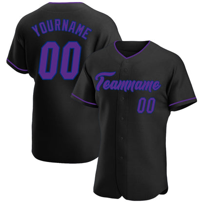 USA Baseball Jersey, Custom Black Purple Royal Authentic Baseball Jersey, Team Jerseys Baseball