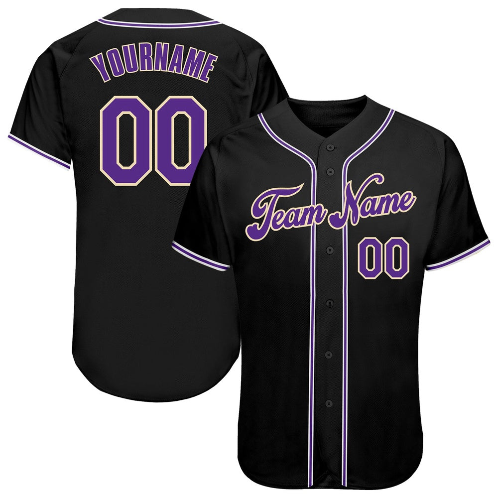 USA Baseball Jersey, Custom Black Purple White Authentic Baseball Jersey, Team Jerseys Baseball