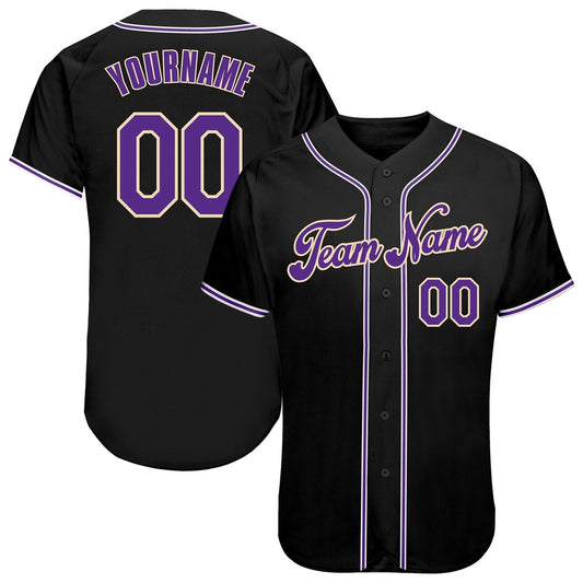 USA Baseball Jersey, Custom Black Purple White Authentic Baseball Jersey, Team Jerseys Baseball