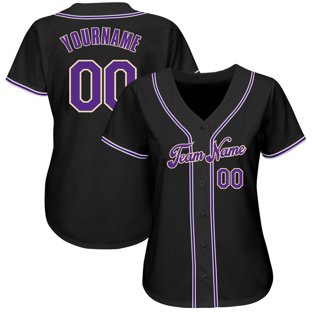USA Baseball Jersey, Custom Black Purple White Authentic Baseball Jersey, Team Jerseys Baseball