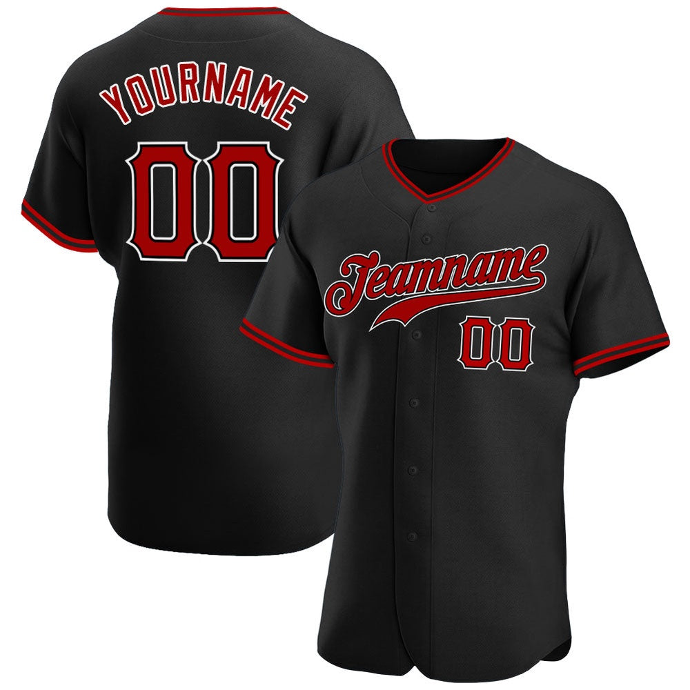 USA Baseball Jersey, Custom Black Red White Authentic Baseball Jersey, Team Jerseys Baseball