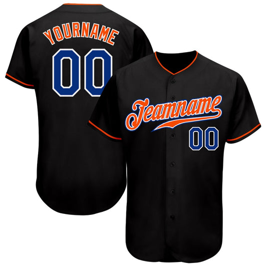 USA Baseball Jersey, Custom Black Royal Orange Authentic Baseball Jersey, Team Jerseys Baseball
