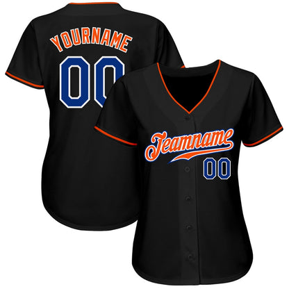 USA Baseball Jersey, Custom Black Royal Orange Authentic Baseball Jersey, Team Jerseys Baseball