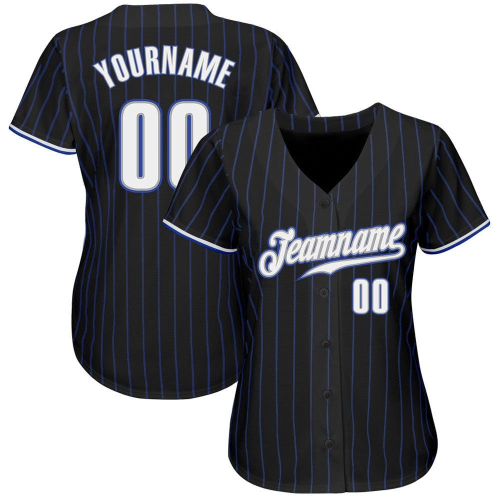 USA Baseball Jersey, Custom Black Royal Pinstripe White Gray Authentic Baseball Jersey, Team Jerseys Baseball