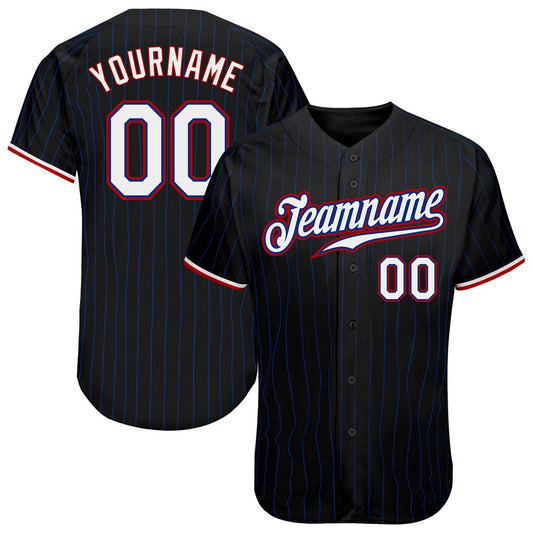 USA Baseball Jersey, Custom Black Royal Pinstripe White Red Authentic Baseball Jersey, Team Jerseys Baseball