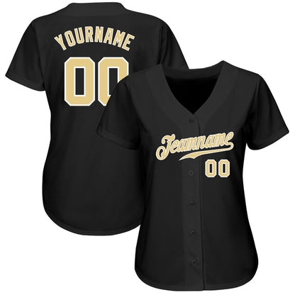 USA Baseball Jersey, Custom Black Vegas Gold White Authentic Baseball Jersey, Team Jerseys Baseball