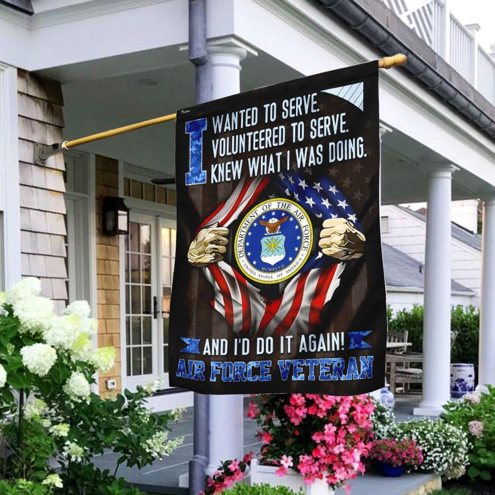 US Air Force Flag, I Wanted To Serve I Volunteered To Serve Air Force Veteran Flag, Military Air Force Flag, Veteran Day Gift