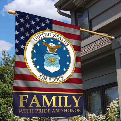 US Air Force Flag, Usaf Garden Flag, Air Force Family With Pride And Honor, Military Air Force Flag, Veteran Day Gift