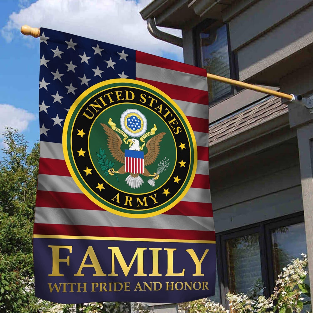 US Army Veteran Flag, Army Family With Pride And Honor, US Army Garden Flag, Army Retired Flag