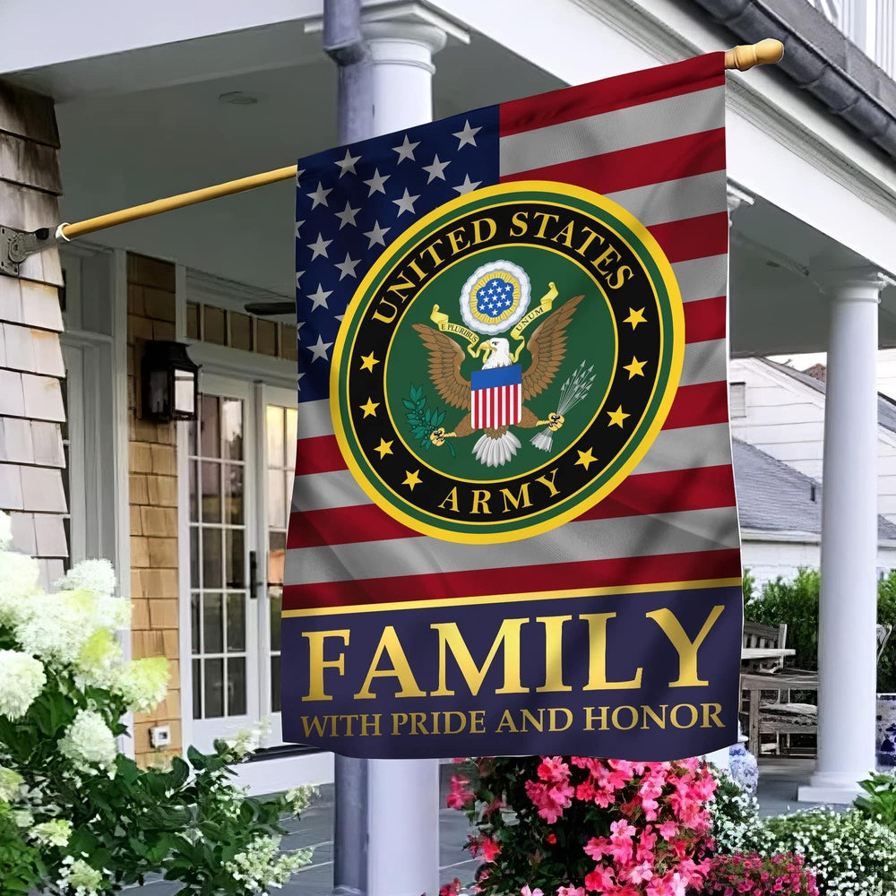 US Army Veteran Flag, Army Family With Pride And Honor, US Army Garden Flag, Army Retired Flag