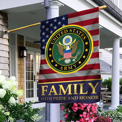 US Army Veteran Flag, Army Family With Pride And Honor, US Army Garden Flag, Army Retired Flag
