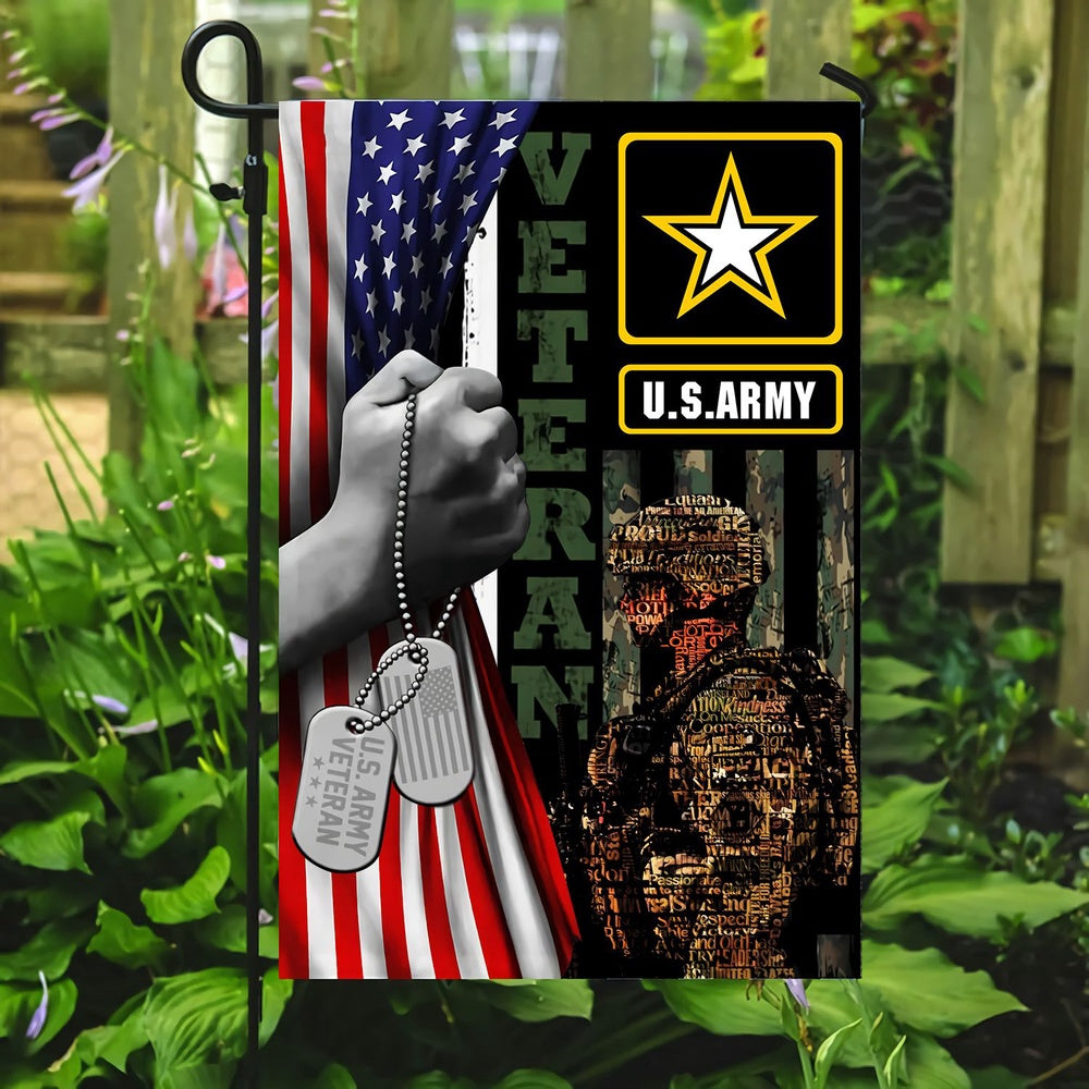 US Army Veteran Flag, Proud To Be An American Veteran Flag, US Army Garden Flag, Army Retired Flag