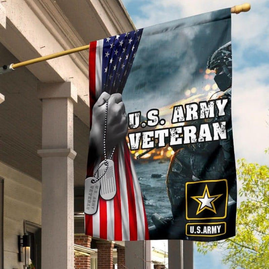 US Army Veteran Flag, Proud of Veterans Army Flag, US Army Garden Flag, Army Retired Flag