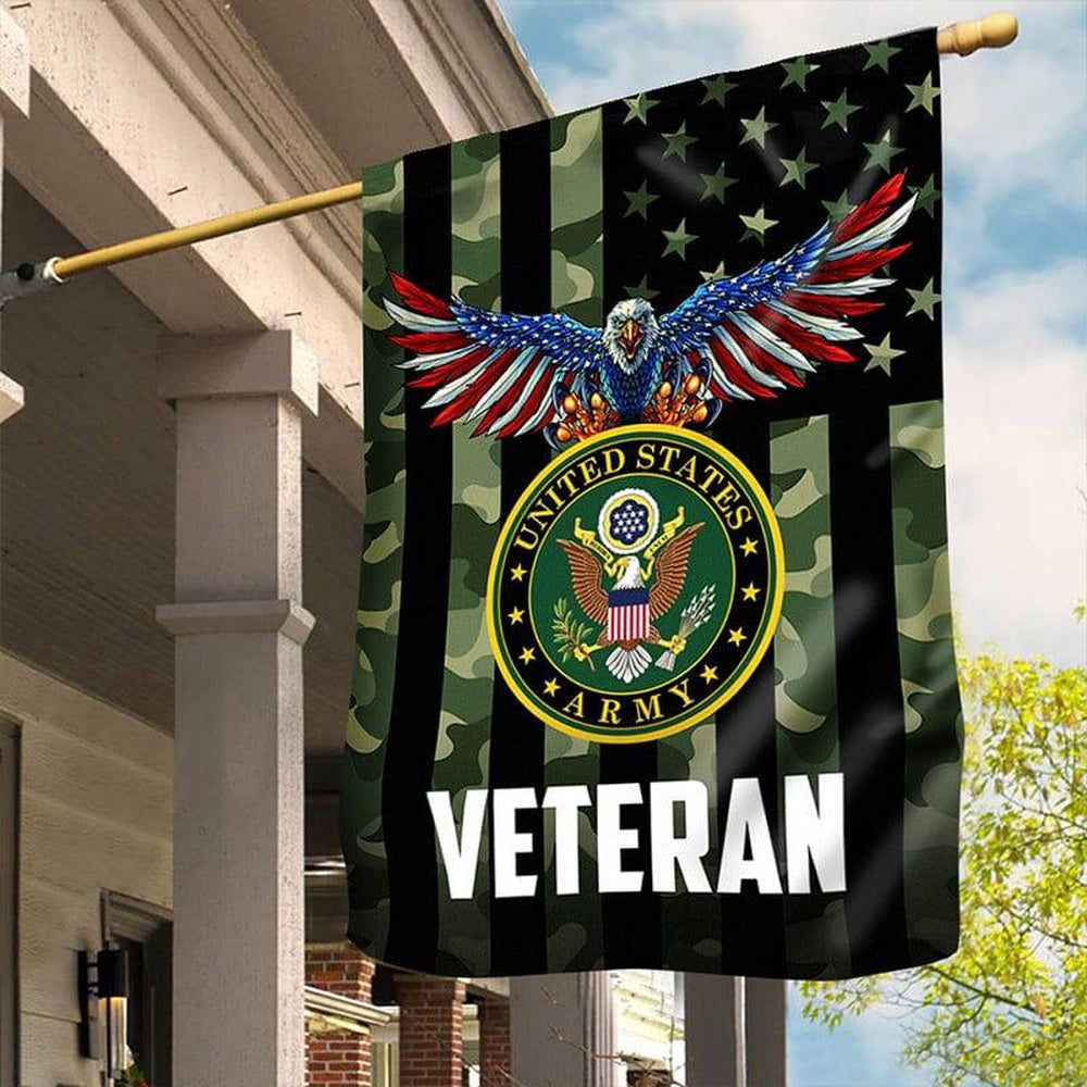 US Army Veteran Flag, Strong in Spirit Army Flag, US Army Garden Flag, Army Retired Flag