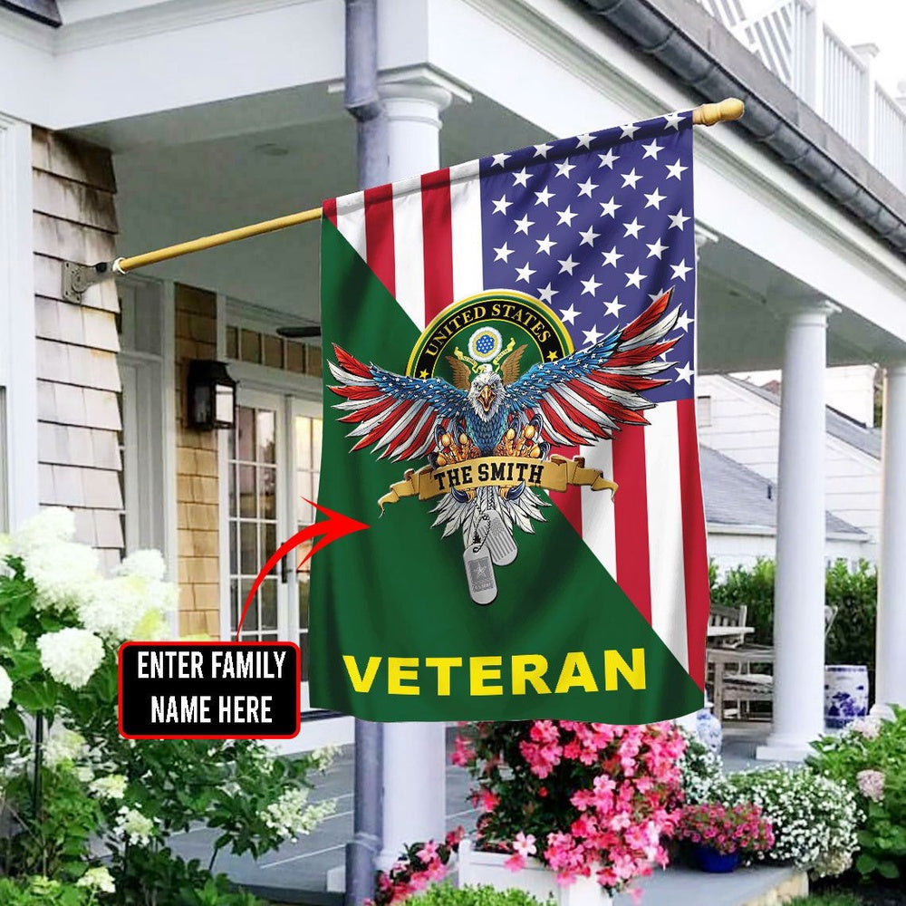 US Army Veteran Flag, US Army 9 Flag, US Army Garden Flag, Army Retired Flag