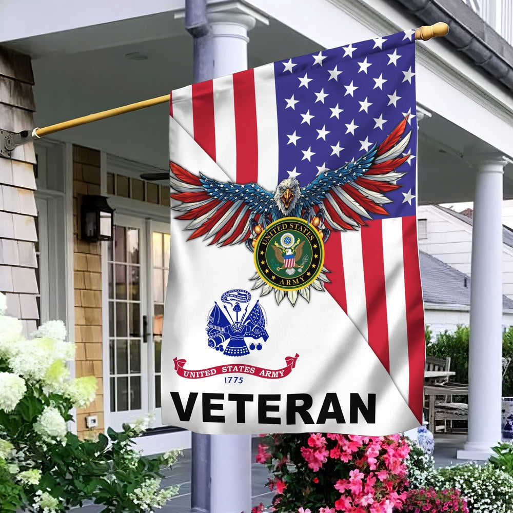 US Army Veteran Flag, US Army Veteran Garden Flag, US Army Garden Flag, Army Retired Flag