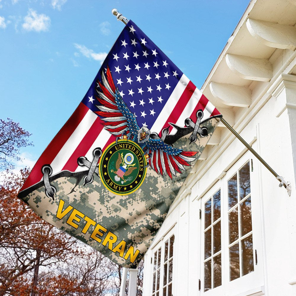 US Army Veteran Flag, United States Army Veteran American US Flag, US Army Garden Flag, Army Retired Flag