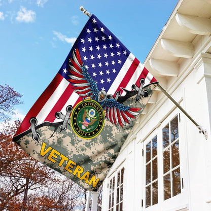 US Army Veteran Flag, United States Army Veteran American US Flag, US Army Garden Flag, Army Retired Flag