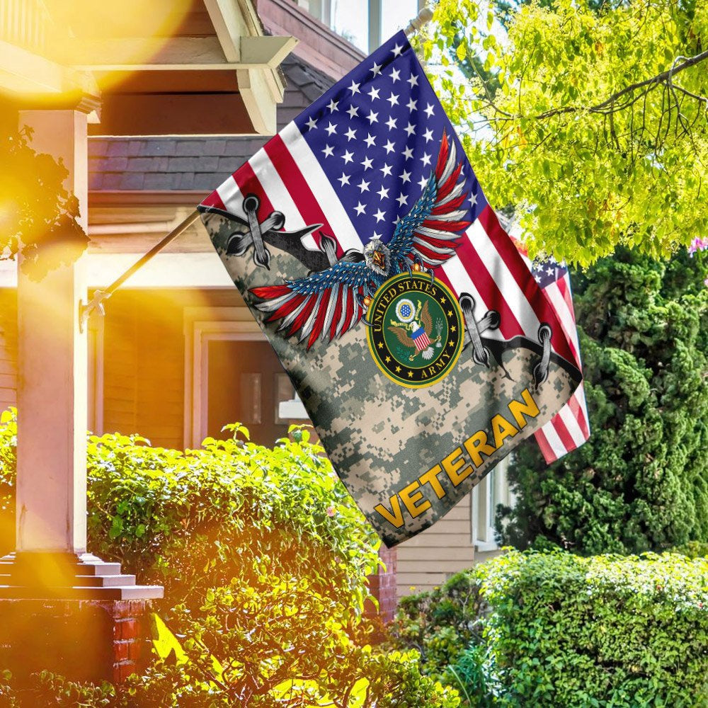 US Army Veteran Flag, United States Army Veteran American US Flag, US Army Garden Flag, Army Retired Flag