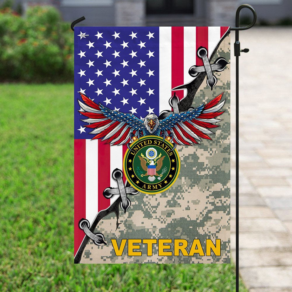 US Army Veteran Flag, United States Army Veteran American US Flag, US Army Garden Flag, Army Retired Flag