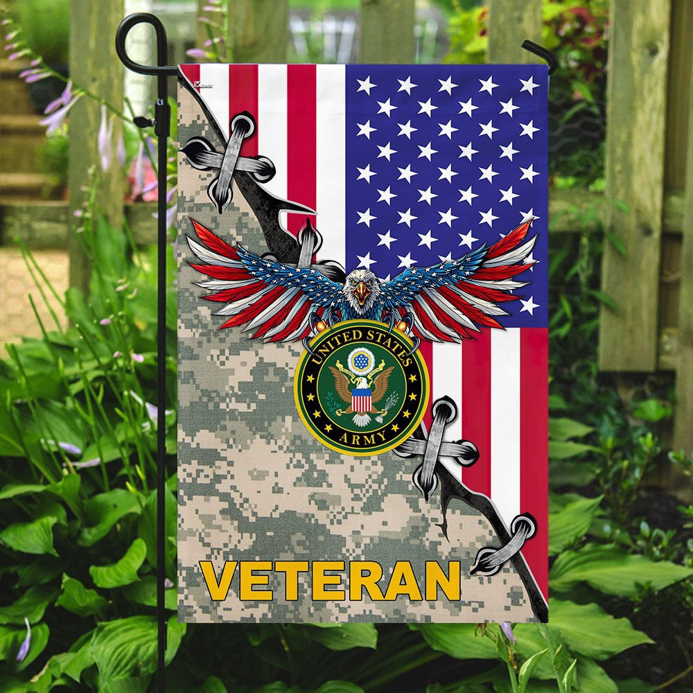 US Army Veteran Flag, United States Army Veteran American US Flag, US Army Garden Flag, Army Retired Flag