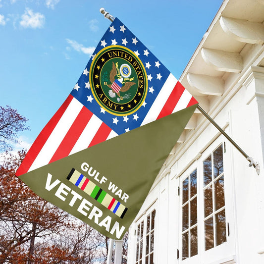 US Army Veteran Flag, Us Army Gulf War Veteran Gift For Independence Day Heavy Garden Flag, US Army Garden Flag, Army Retired Flag