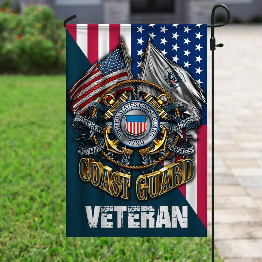 US Coast Guard Flag, United States Coast Guard Veteran Flag, Coastal American Flag, Veteran Day Gift