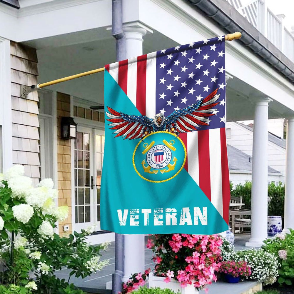 US Coast Guard Flag, Uscg Coast Guard 2 Veteran Flag, Coastal American Flag, Veteran Day Gift