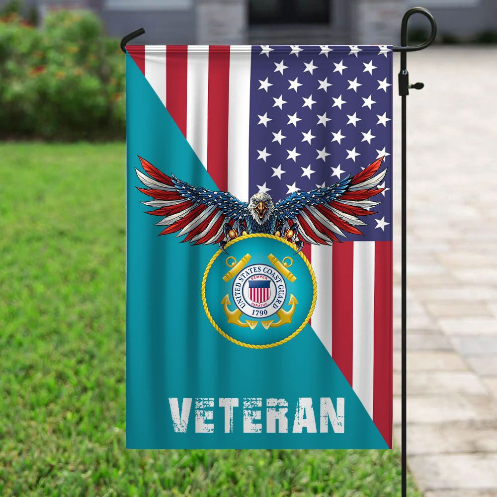 US Coast Guard Flag, Uscg Coast Guard 2 Veteran Flag, Coastal American Flag, Veteran Day Gift