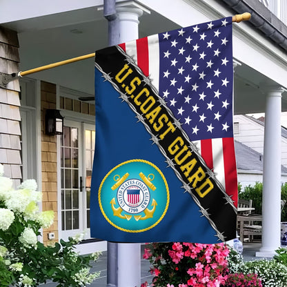 US Coast Guard Flag, Uscg Garden Flag, Gift For Veterans Day, Coastal American Flag, Veteran Day Gift