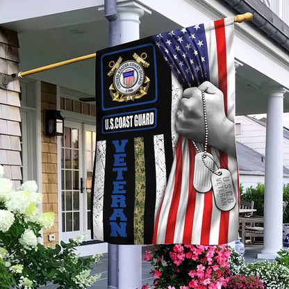 US Coast Guard Flag, Uscg Veteran 1 Garden Flag, Coastal American Flag, Veteran Day Gift