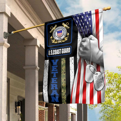 US Coast Guard Flag, Uscg Veteran 1 Garden Flag, Coastal American Flag, Veteran Day Gift