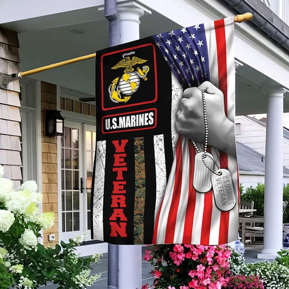US Marine Corps Flag, US Marine Veteran 1 Garden Flag, US Marine Garden Flag, Veteran Garden Flags